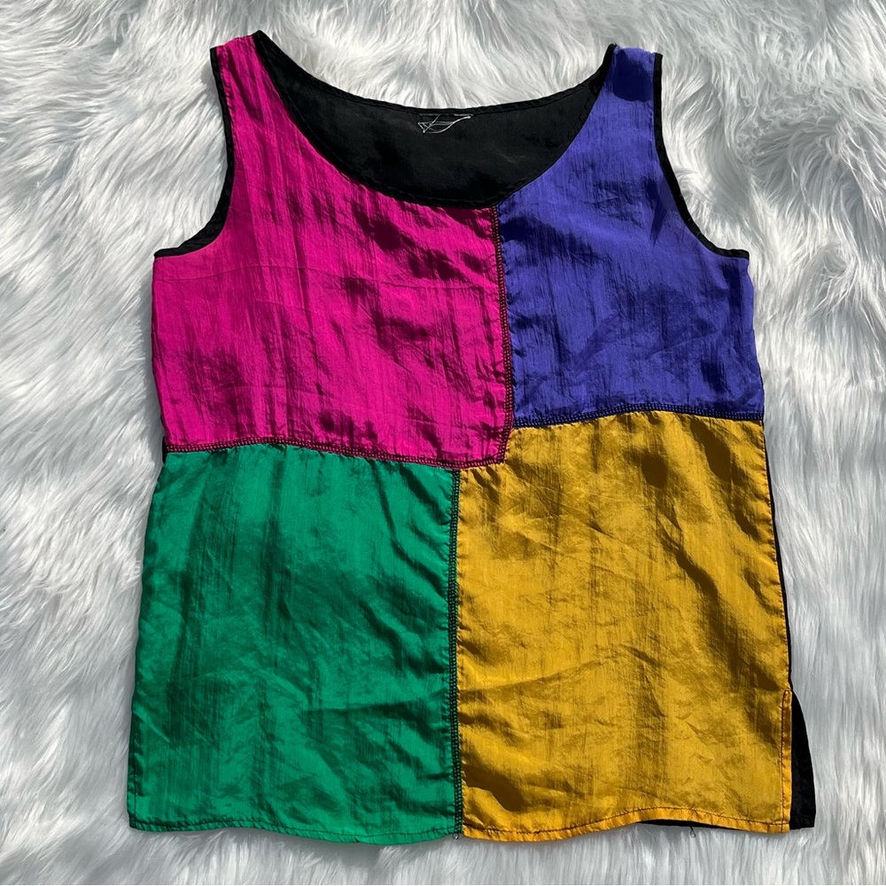 2/$40 Silk Color Block Blouse